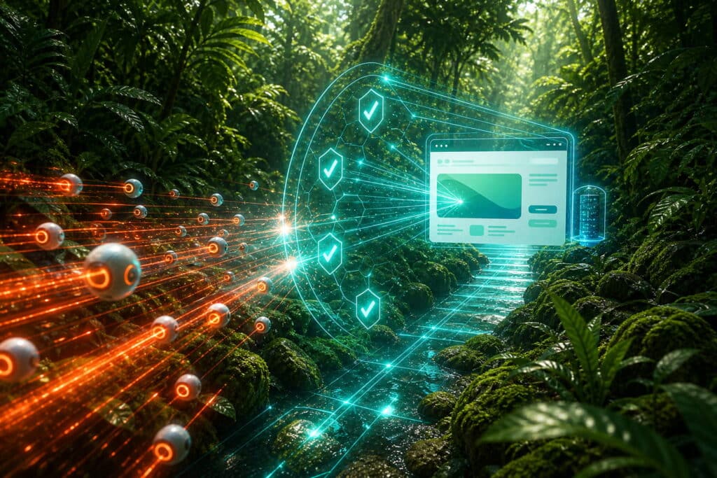 automated bot traffic detected and blocked before reaching a website